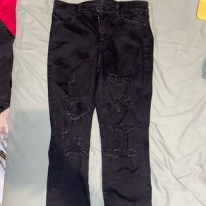 Black American Eagle Ripped Skinny Jeans